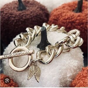 VS vintage htf angel wing pave circle thick statement bracelet chain